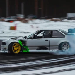 Tee minulle kuva autosta BMW joka on driftaamassa