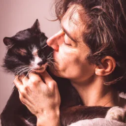 Women Whit à cat