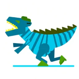 Dinosaur run and jump. Dinosauruksen hassu wings