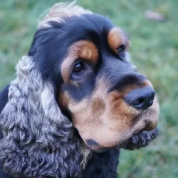Un cocker américain noir et feu