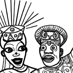 Un masque yoruba du Nigéria se marie avec une princesse du Togo