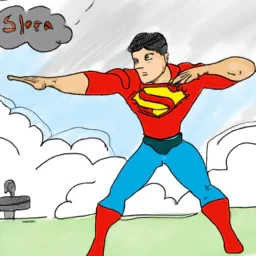Superman en train de perdre un combat