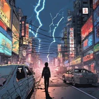 Ville de Tokyo en flamme