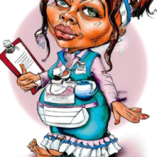 Une caricature de moi au travail je suis assistante maternelle