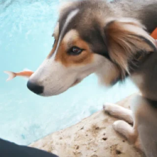 A dog with a fish tail