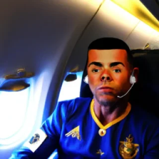 Ronaldo sur un avion